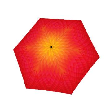 folding flat umbrella fusion orange open