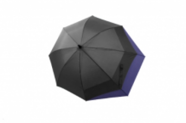 stick umbrella wider canopy grey and blue open