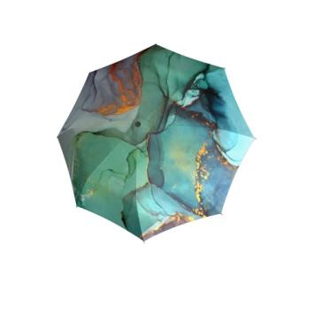 folding umbrella uni 29cm autom marble blue; open