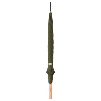 stick umbrella olive green bamboo construction, closed