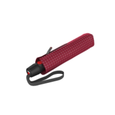 knirps automatic folding umbrella red , cross design; closed