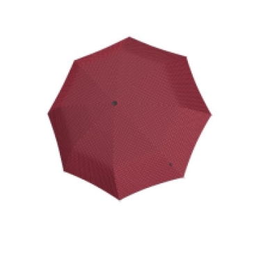 knirps automatic folding umbrella red, cross design, open