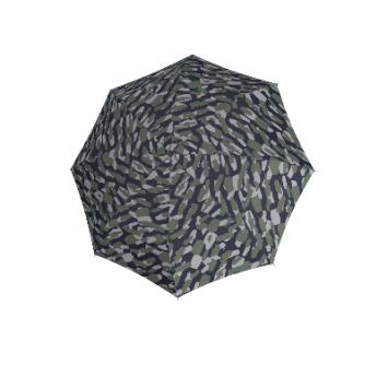 knirps folding umbrella camouflage bluegreen, open