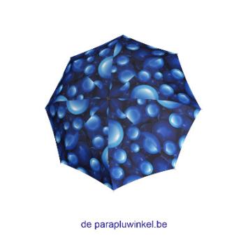 knirps automatic folding umbrella dark blue drops, open