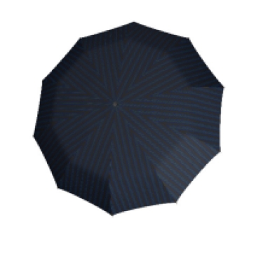 stick umbrella knirps wooden handle, blue stripes, open