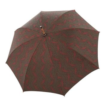 Stick umbrella cachemire green and red, topview