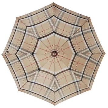 walking stick umbrella checks beige, topview