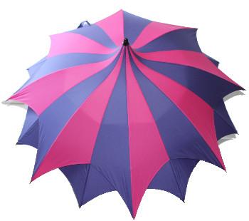 d\'amazoni stick umbrella blue and pink; topview