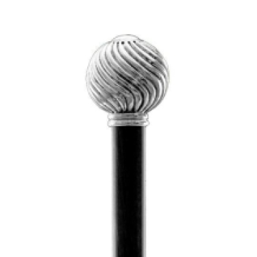 knob walking stick silver plated