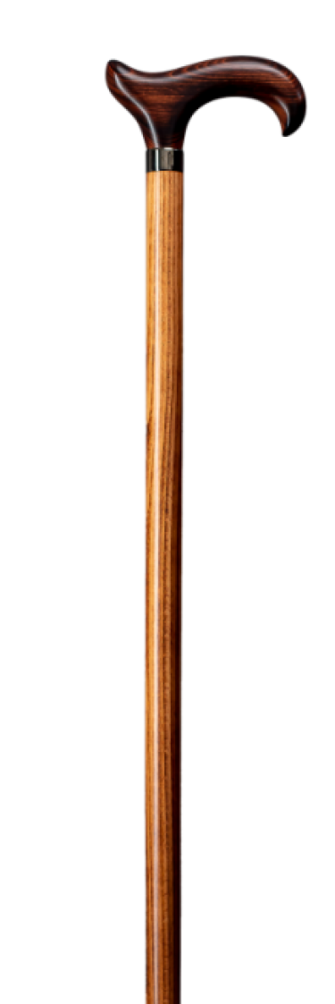 strong  wooden walking stick light brown